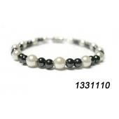 Magnet Clasp - 18cm Hematite Stone Beaded Bracelet